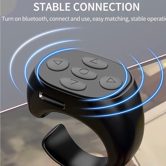 TikTok Control Ring Kindle APP Page Turner Scrolling Ring Bluetooth Selfie Video - Picture 2 of 7